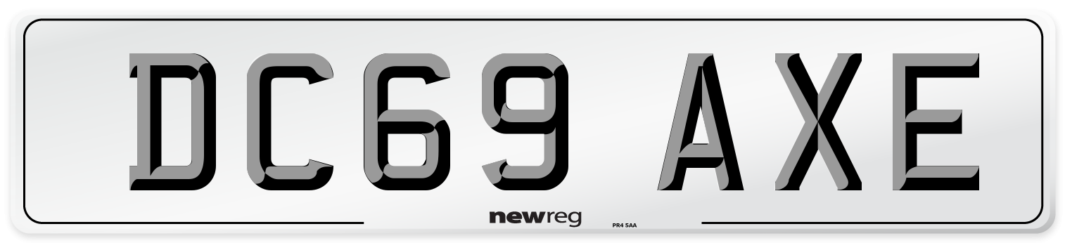 DC69 AXE Number Plate from New Reg